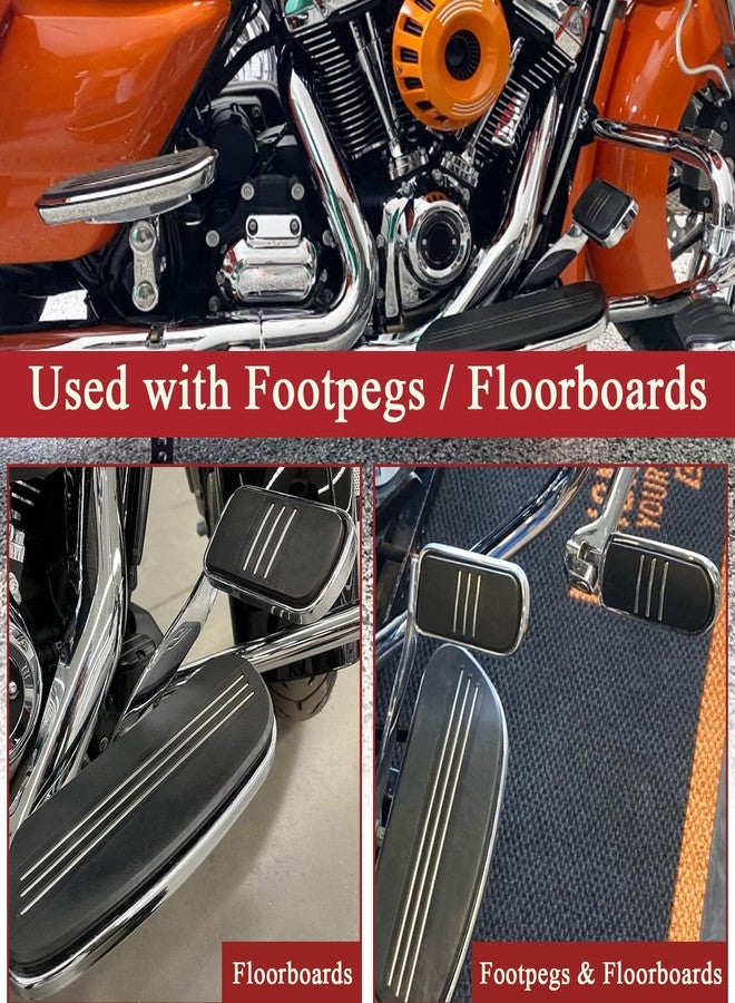 WOWTK Large Brake Pedal Pad fits for Harley ’12-’16 FLD, ’86-’17 FL Softail and ’80-later Touring and Trike,for CVO Electra Glide Road Glide Road King Street Glide Electra Glide Fat Boy,Black - Image 2