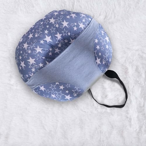 Kradyl Kroft 5in1 Baby Feeding Pillow with 100% Cotton Removable Cover | Breastfeeding Pillow | Nursing Pillow with Belt and Hoop (StarGrey) - Image 3