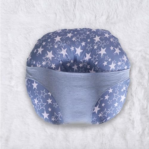Kradyl Kroft 5in1 Baby Feeding Pillow with 100% Cotton Removable Cover | Breastfeeding Pillow | Nursing Pillow with Belt and Hoop (StarGrey) - Image 2
