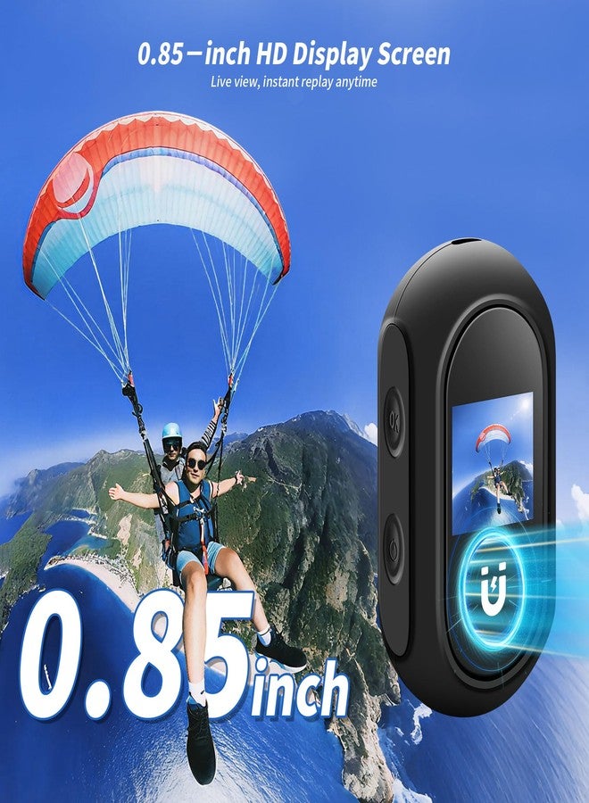 Asdanalili 1080P Thumb Action Camera with Memory Card Mini Body Camera with Magnetic Clip Wearable Hands-Free Recording POV Camera, Mount Anywhere for Sports Vlogging Cycling (Light Black, 62, GB) - Image 4