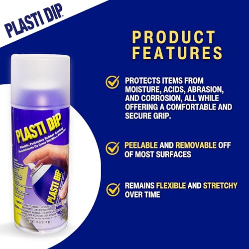 Plasti Dip White Matte Spray 11 oz for Automotive Enthusiasts – Peelable, Durable Spray Rubber Tool Coating – Non-Slip Helps Protect Items Against Moisture, Acids, & Abrasion – (6 Pack) - Image 2