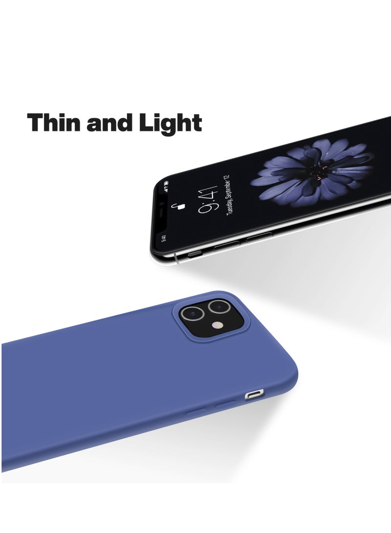 Compatible with iPhone 11 Case 6.1 Inch Slim Liquid Silicone 4 Layers Soft Gel Rubber Shockproof Protective Phone Case with Anti Scratch Microfiber Lining (Light Blue) - Image 2