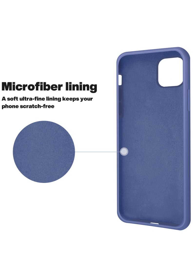 Compatible with iPhone 11 Case 6.1 Inch Slim Liquid Silicone 4 Layers Soft Gel Rubber Shockproof Protective Phone Case with Anti Scratch Microfiber Lining (Light Blue) - Image 4
