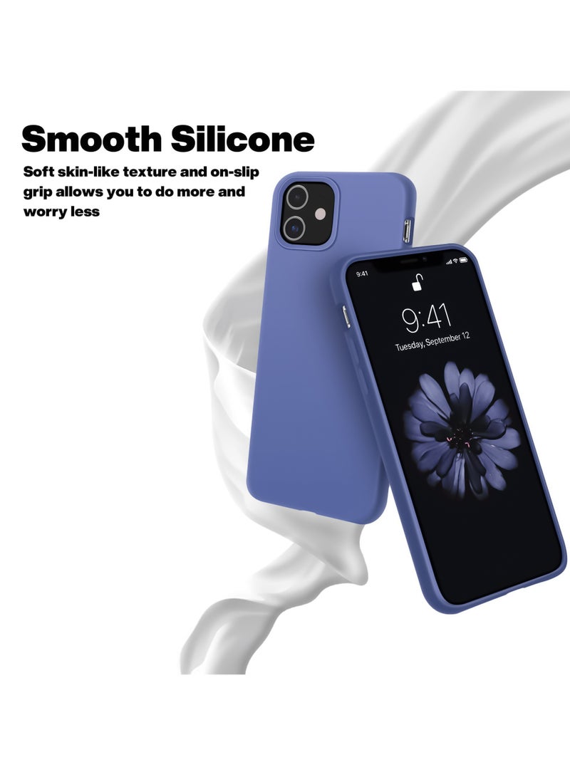 Compatible with iPhone 11 Case 6.1 Inch Slim Liquid Silicone 4 Layers Soft Gel Rubber Shockproof Protective Phone Case with Anti Scratch Microfiber Lining (Light Blue) - Image 5