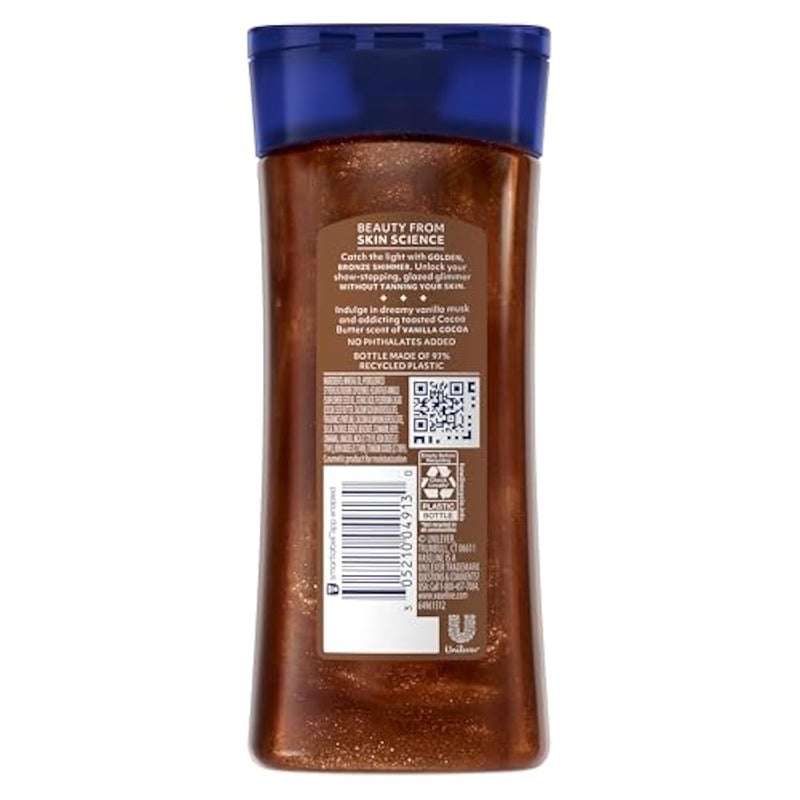 Vaseline Glazed and Glisten Golden Hour Body Gel Oil Glow Vanilla Cocoa Shimmering with Ultra-Hydrating Lipids and 100% Pure Cocoa Butter, 6.8 Oz - Image 2