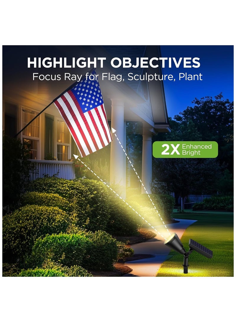 NANAO Solar Lights Outdoor Waterproof Solar Garden Light for Outside Yard Landscape Lighting Pathway Spot Lights Spotlight Wall Light Auto On/Off, Pack of 6 (Warm White) - Image 4