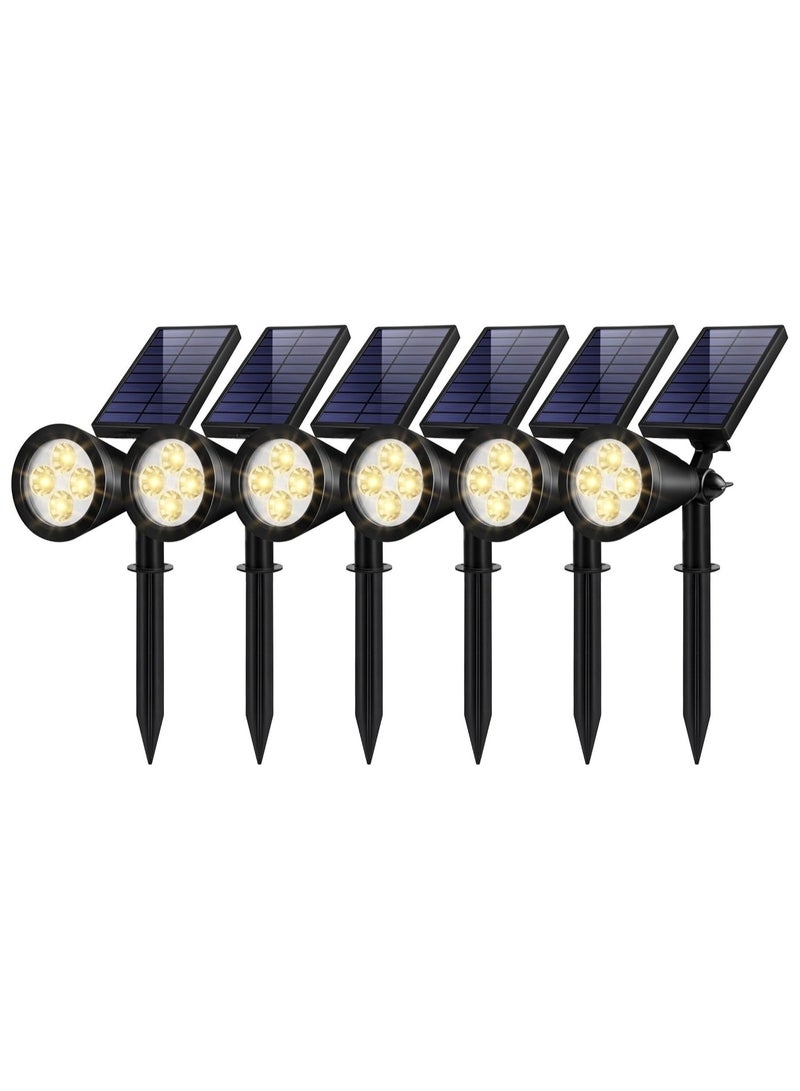 NANAO Solar Lights Outdoor Waterproof Solar Garden Light for Outside Yard Landscape Lighting Pathway Spot Lights Spotlight Wall Light Auto On/Off, Pack of 6 (Warm White) - Image 1