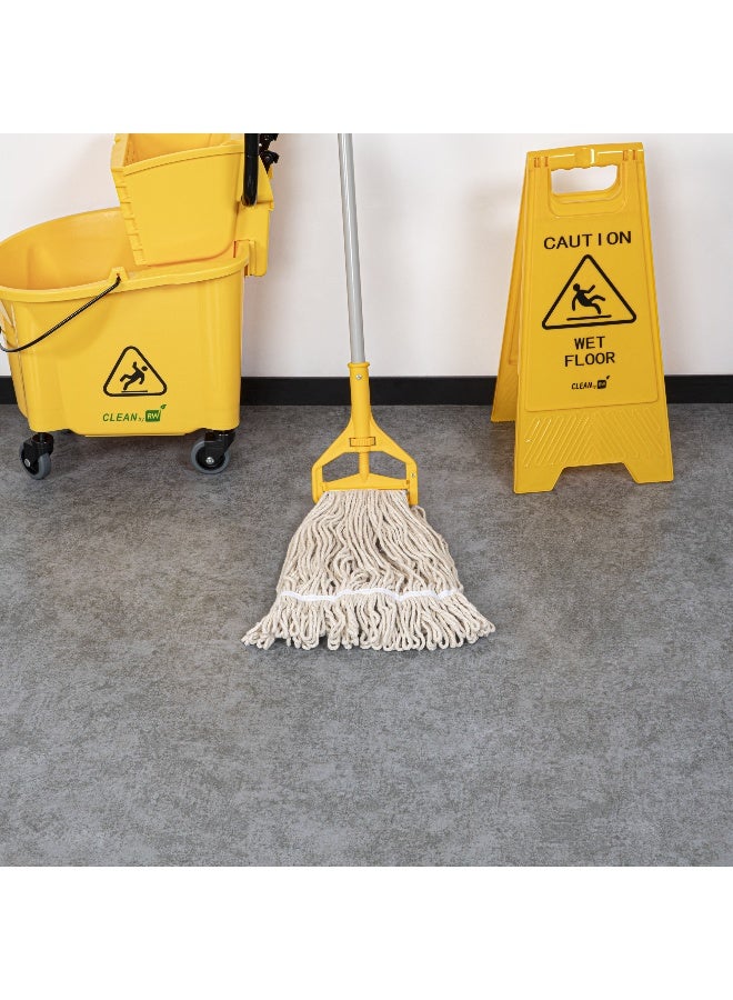 Restaurantware RW Clean 24 Ounce Replacement Mop Head, 1 Heavy-Duty String Mop Head - Mop Handle Sold Separately, Loop End, White Poly-Cotton Blend Wet Mop Head, Refill, For Home or Commercial Use - Image 3