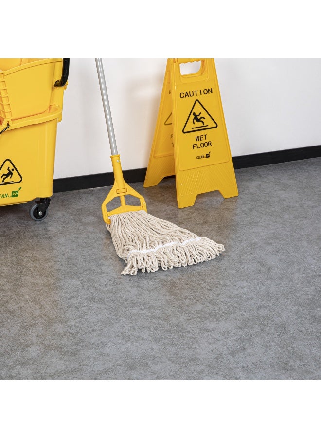 Restaurantware RW Clean 24 Ounce Replacement Mop Head, 1 Heavy-Duty String Mop Head - Mop Handle Sold Separately, Loop End, White Poly-Cotton Blend Wet Mop Head, Refill, For Home or Commercial Use - Image 4