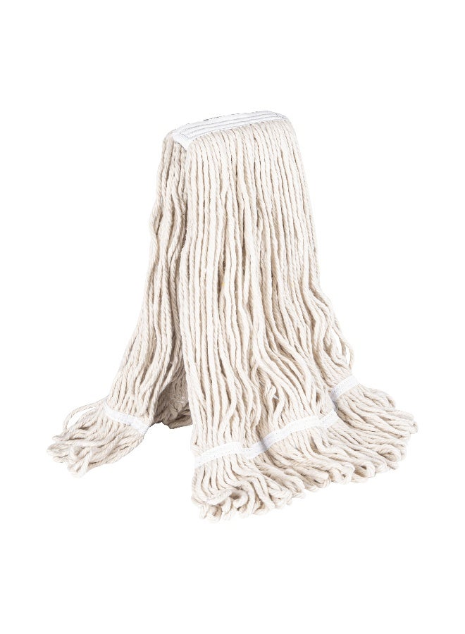 Restaurantware RW Clean 24 Ounce Replacement Mop Head, 1 Heavy-Duty String Mop Head - Mop Handle Sold Separately, Loop End, White Poly-Cotton Blend Wet Mop Head, Refill, For Home or Commercial Use - Image 2