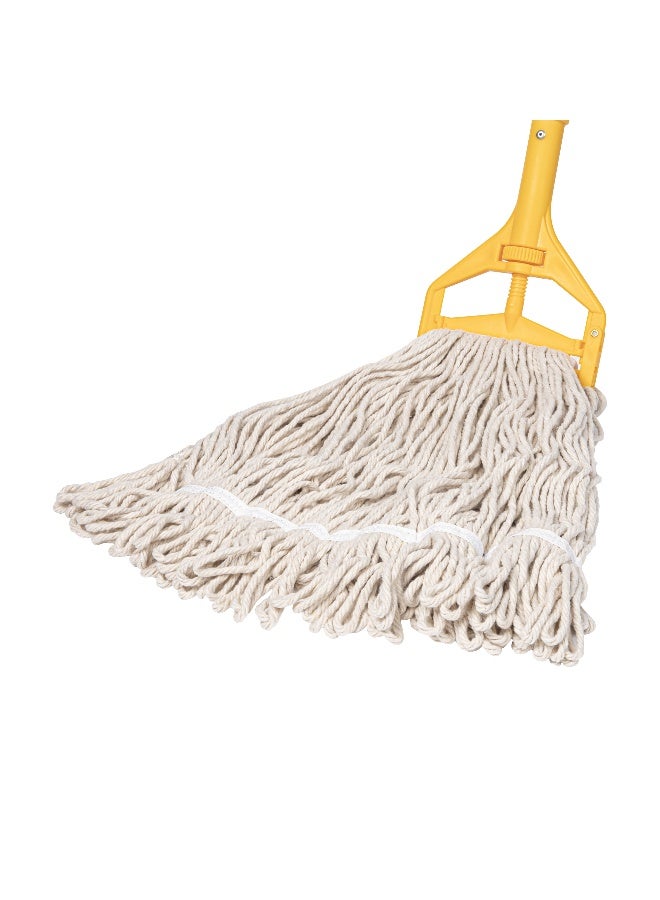 Restaurantware RW Clean 24 Ounce Replacement Mop Head, 1 Heavy-Duty String Mop Head - Mop Handle Sold Separately, Loop End, White Poly-Cotton Blend Wet Mop Head, Refill, For Home or Commercial Use - Image 1
