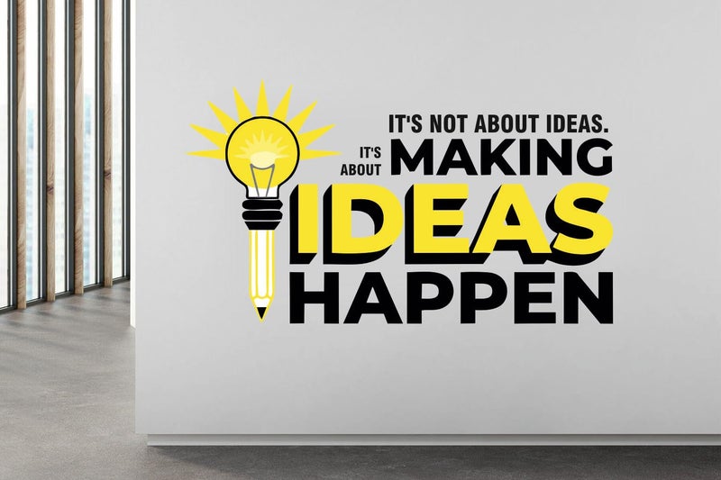 Sky Flying Creative Teamwork Think Idea Innovate Office - Inspirational - Motivational - Quotes - Wall Sticker for Kids Room, Living Room, School, Library (Size - 60CM X 91CM) - Image 3
