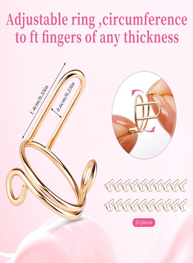 heemeei 20Pcs Wudu Nail Rings, Size Adjustable Nail Rings with 120Pcs Adhesive Nail Tabs, Reusable Detachable Nail Rings for Halal Nail, Muslim Wearing Manicure Nails(Gold) - Image 3