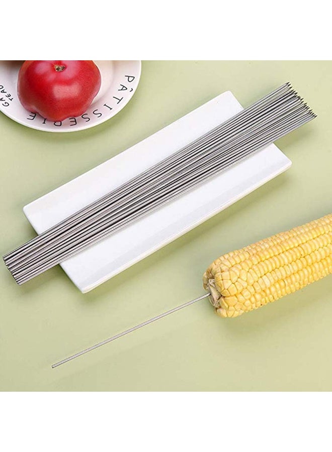 Soofam Barbecue Skewers, 100PCS Stainless Steel BBQ Needle Sticks for Grilling Meat, Shrimp, Chicken, Vegetable - Outdoor Cooking - Image 5