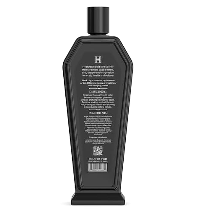 Black Lily Charcoal Shampoo and Argan Oil Conditioner Set, Sulfate-Free, Cleansing and Moisturizing Formula, Gothic Coffin Bottle, 16 Fl Oz - Image 3