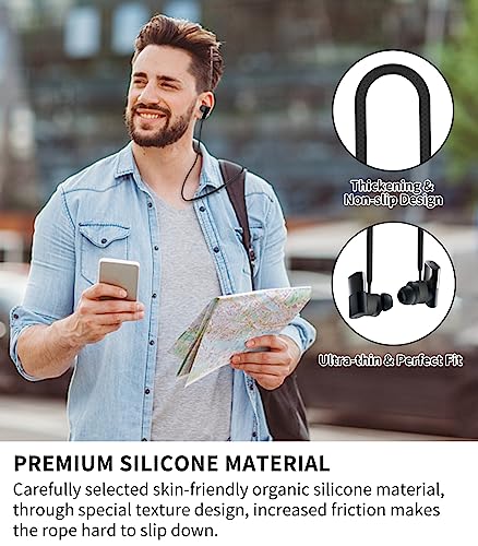 Alquar Anti-Lost Strap for Status Audio Between Pro/Status Between 3ANC Earbuds, Sports Soft Silicone Lanyard Accessories Compatible with Status Audio Between Pro/3ANC Earbuds Neck Rope Cord (Black) - Image 3