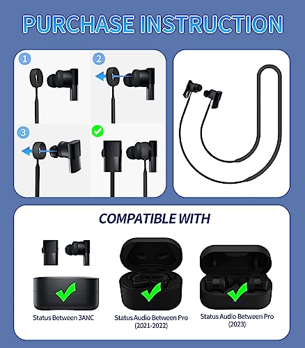 Alquar Anti-Lost Strap for Status Audio Between Pro/Status Between 3ANC Earbuds, Sports Soft Silicone Lanyard Accessories Compatible with Status Audio Between Pro/3ANC Earbuds Neck Rope Cord (Black) - Image 4