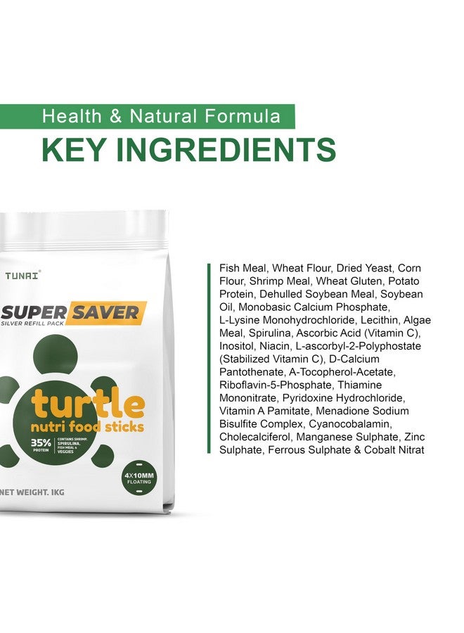 TUNAI Super Saver Adult Turtle Food Spirulina Added For Good Shell Health & Daily Diet |1Kg| For Red-Eared, Musk, Mud, Cooter Turtle And Land Tortoise - Image 5