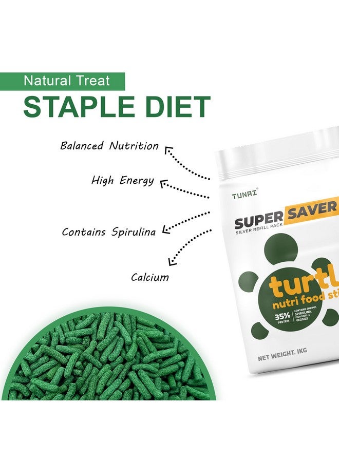 TUNAI Super Saver Adult Turtle Food Spirulina Added For Good Shell Health & Daily Diet |1Kg| For Red-Eared, Musk, Mud, Cooter Turtle And Land Tortoise - Image 2
