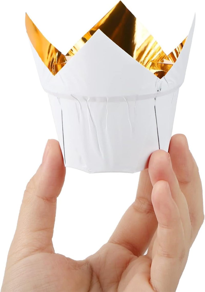 Luckam 50 Pack 3.5 Ounce Aluminum Foil Baking Cups - Disposable Ramekins & Cupcake Wrappers for Desserts, Creme Brulee, Muffins - Perfect for Weddings, Birthdays & Baby Showers - Image 3