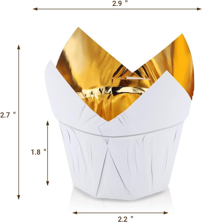 Luckam 50 Pack 3.5 Ounce Aluminum Foil Baking Cups - Disposable Ramekins & Cupcake Wrappers for Desserts, Creme Brulee, Muffins - Perfect for Weddings, Birthdays & Baby Showers - Image 4