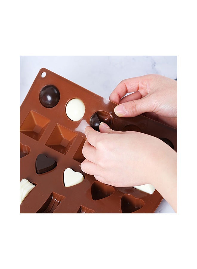 قالب خبز مانع للالتصاق من السيليكون المناسب للطعام مكون 30 فتحة بني 28x2x24سم - Image 2