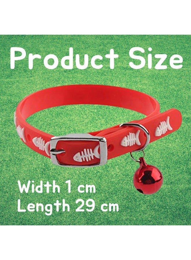 ويستيرن إرا طوق قطط مطاطي متعدد الألوان وقابل للتعديل من السيليكون | اندماج تدريبي أنيق | إعادة تعريف أسلوب القطط | طوق قطط مطاطي بلون نابض بالحياة من السيليكون مع جرس (أحمر) - Image 4