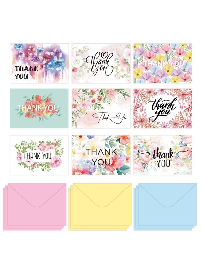 Bluejw Cross-border THANK YOU Greeting Card Suit English Advanced Blank Half-folded Envelope Message Blessing Thank You Card - Image 2