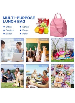 Excefore Insulated Lunch Bag, 11 * 6.3 * 14.1 Inch Bento Cooler Bag, Portable Pink Lunch Tote Bag, Lunch Box For Women, Lunch Bag For Men, Adult Lunch Bag, Soft Cooler Bag, Adult Lunch Boxes For Men  - Image 4