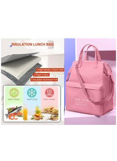 Excefore Insulated Lunch Bag, 11 * 6.3 * 14.1 Inch Bento Cooler Bag, Portable Pink Lunch Tote Bag, Lunch Box For Women, Lunch Bag For Men, Adult Lunch Bag, Soft Cooler Bag, Adult Lunch Boxes For Men  - Image 5