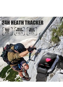 Generic Military Smart Watch for Men Outdoor Tactical Sports Watch 5ATM Waterproof Rugged 1.71 Inch HD Big Screen Fitness Tracker Heart Rate Sleep Monitor Smartwatch Compatible with Android iPhone Samsung  - Image 4