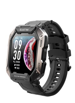 Generic Military Smart Watch for Men Outdoor Tactical Sports Watch 5ATM Waterproof Rugged 1.71 Inch HD Big Screen Fitness Tracker Heart Rate Sleep Monitor Smartwatch Compatible with Android iPhone Samsung  - Image 1