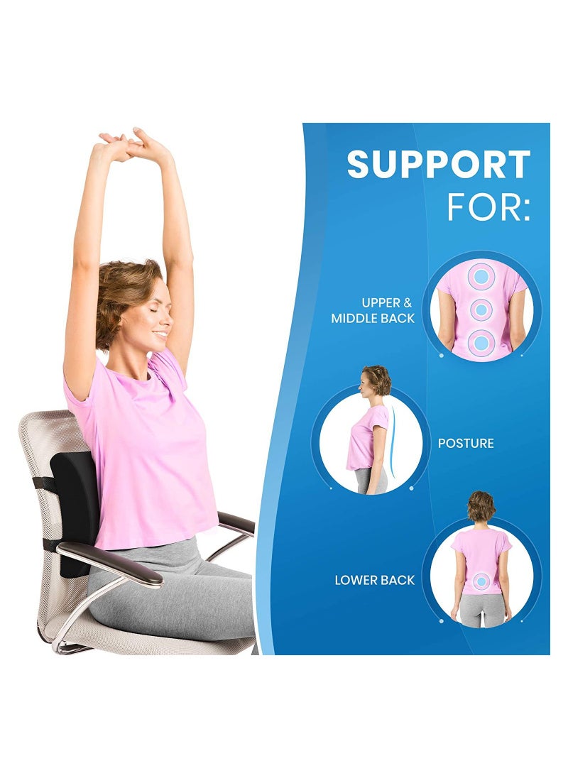 Generic - Lumbar Support Pillow - Ergonomic Memory Foam for Back Support and Pain Relief,Lumbar Support Pillow for Office Chair Cushion - Image 1