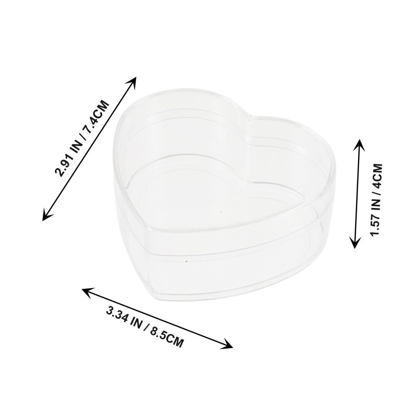 6 Heart Shaped Candy Boxes 120ml Plastic Containers for Valentine Gift Storage - Image 3