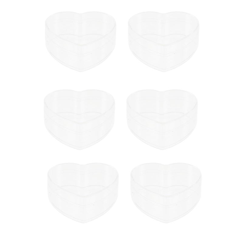 6 Heart Shaped Candy Boxes 120ml Plastic Containers for Valentine Gift Storage - Image 2