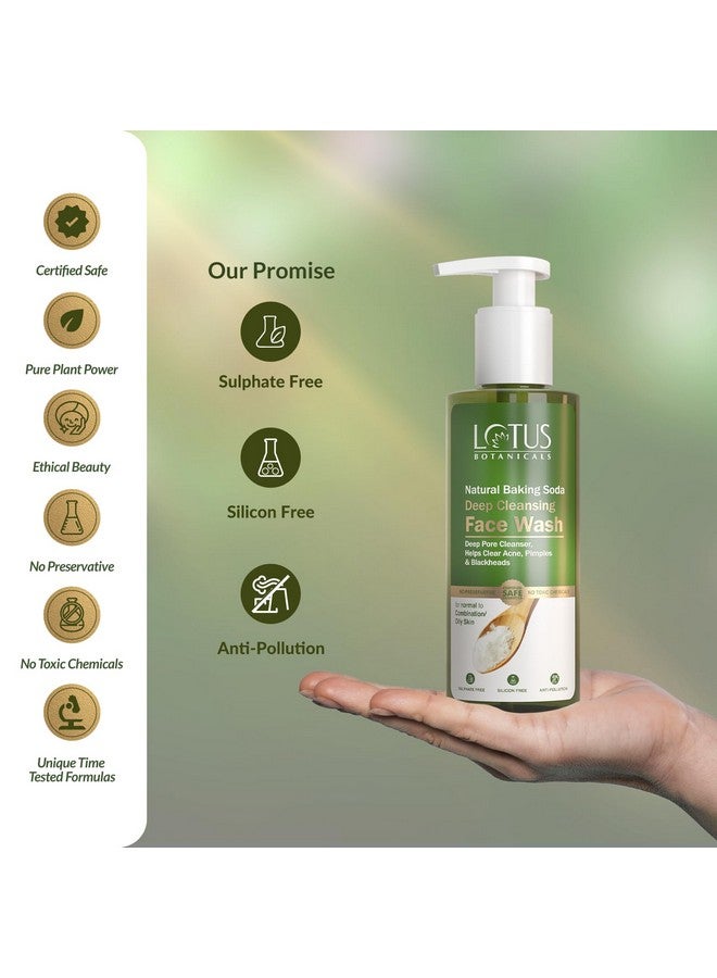 LOTUS BOTANICALS Natural Baking Soda Deep Cleansing Face Wash | Fights Acne, Pimples | Reduces Redness And Skin Inflammation | No Sulphates, No Silicons, No Preservatives, No Toxic Chemicals | All Skin Types | 180Ml  - Image 5