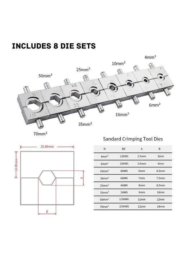 كاشيمانو أداة التجعيد الهيدروليكية YQ70A للمشاكل لسلك الكابلات الطرفية الكهربائية 4-70 مم² - Image 3