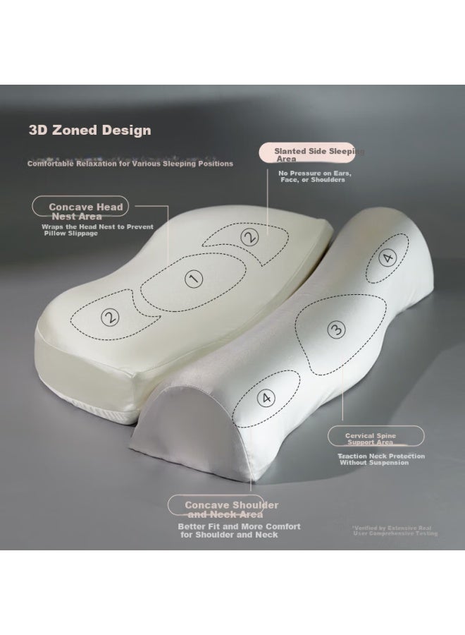 La Torretta New Deep Sleep Zero Pressure Memory Neck Cervical Pillow Slow Rebound Traction 2-in-1 Combination Pillow