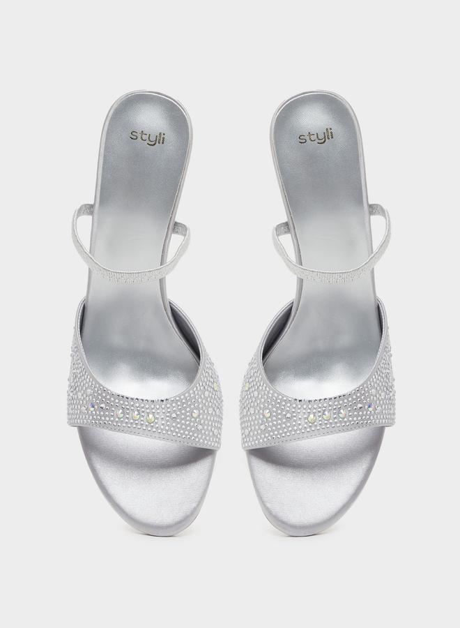 ستايلي صنادل بكعب ستيليتو بحزام خلفي مزخرف - Image 5