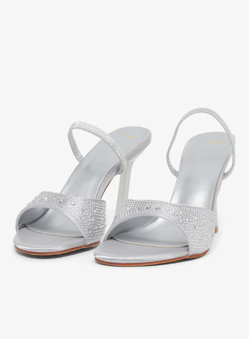 ستايلي صنادل بكعب ستيليتو بحزام خلفي مزخرف