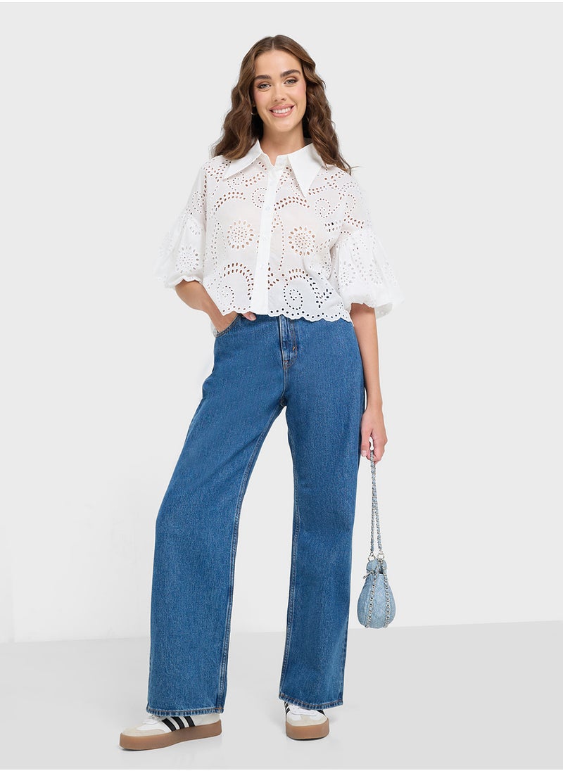 Ginger - Schiffli Button Down Shirt - Image 1