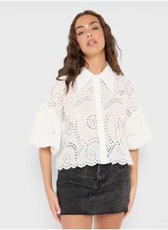 Ginger Schiffli Button Down Shirt  - Image 1
