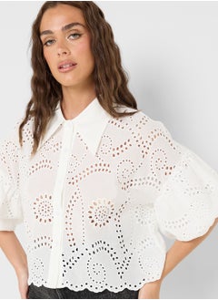 Ginger Schiffli Button Down Shirt  - Image 3