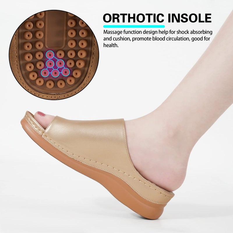 Aomigoct Womens Comfort Wedge Sandals: Soft Cushion & Orthopedic for All-Day Walking - Non-Slip 1.96" Heel for Stability - for Comfort Seekers - Image 5