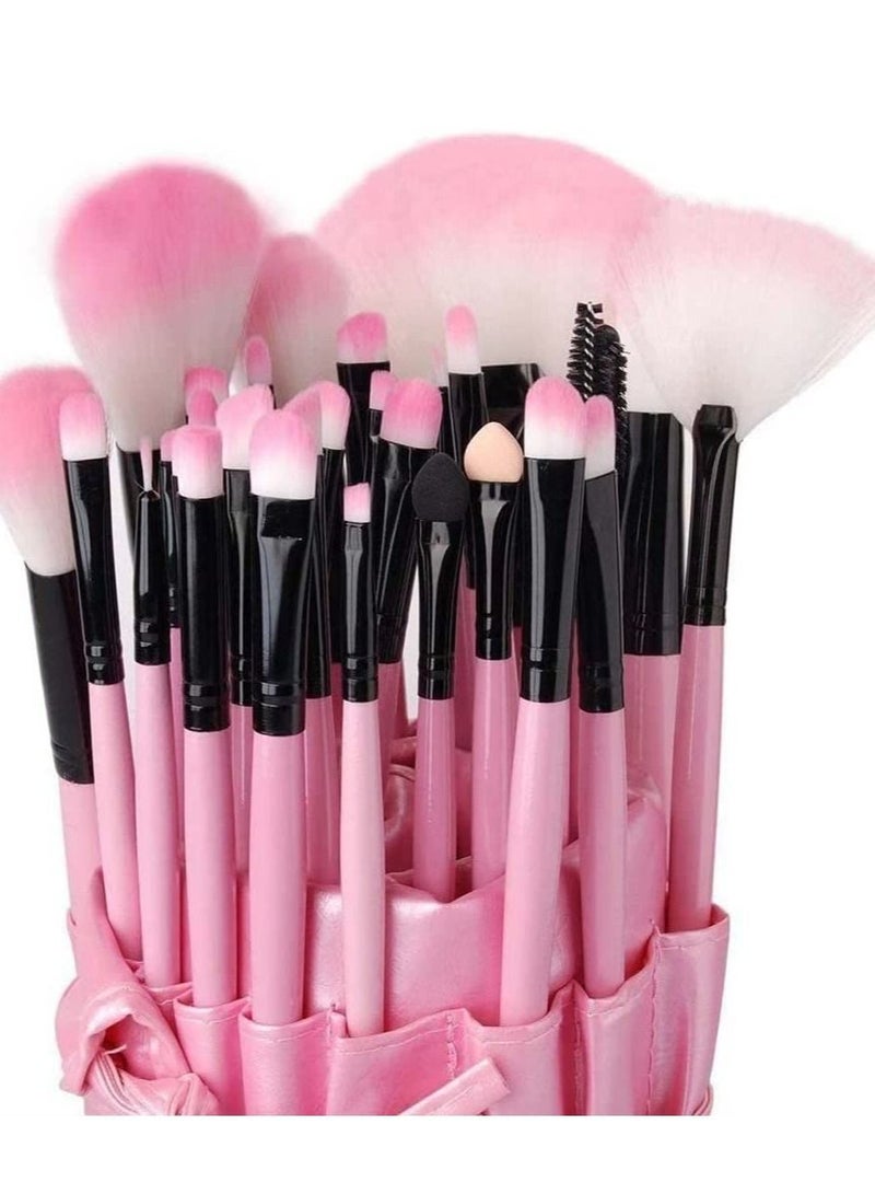 SYOSI Makeup Brushes, 32 Pieces Professional Sets Make up  Premium Synthetic Foundation Blending Face Powder Blush Eyeshadow Eyeliner Brush Kits with Bag, Pink - Image 4