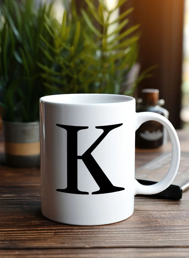 لوحة كوب سيراميك  أونصة بتصميم حرف  على الجانبين