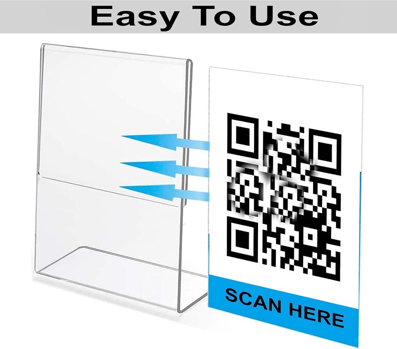 Shuban Acrylic QR Bar Code Display Stand, Paper Stand, Perfect for Restaurants, Promotions, Photo Frames for BHIM, PHONEPE, Google Pay Stand 4" X 6" (A6) - Image 4