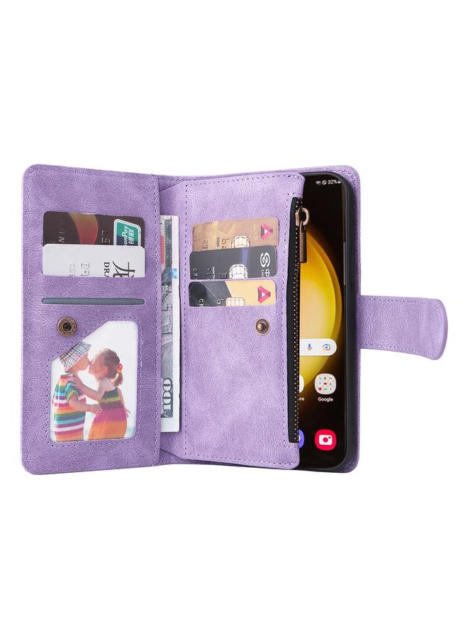 اس-توب جراب لهاتف Samsung Galaxy S24 Ultra بملمس الجلد ومحفظة متعددة البطاقات وسحاب من الجلد - Image 4