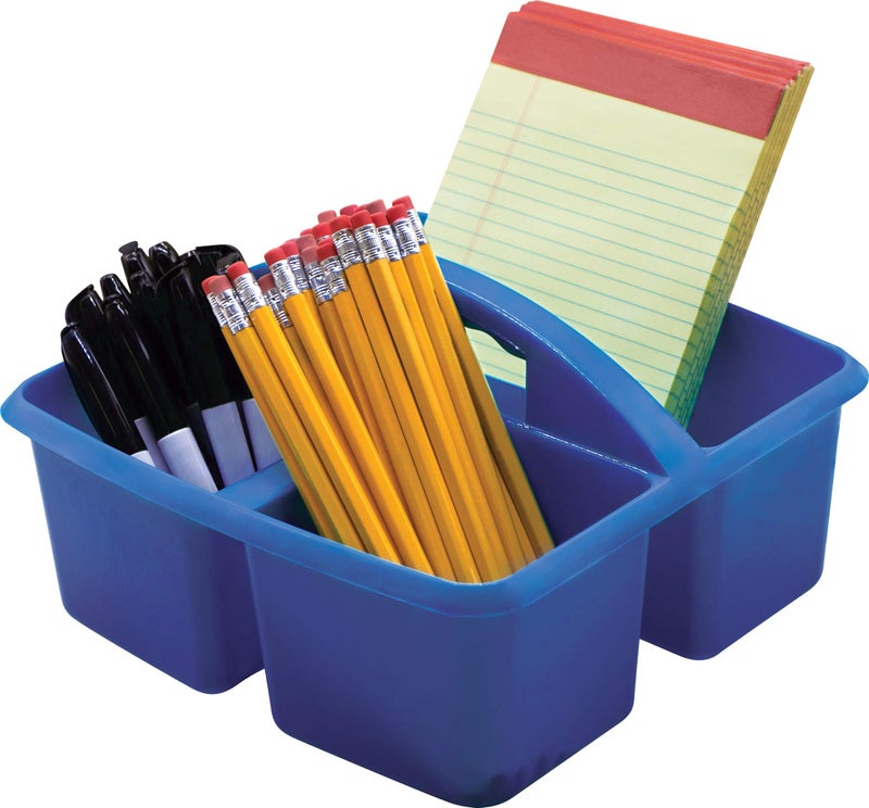 Teacher Created Resources Blue Portable Plastic Storage Caddy 6-Pack for Classrooms, Kids Room, and Office Organization, 3 Compartment - Image 2