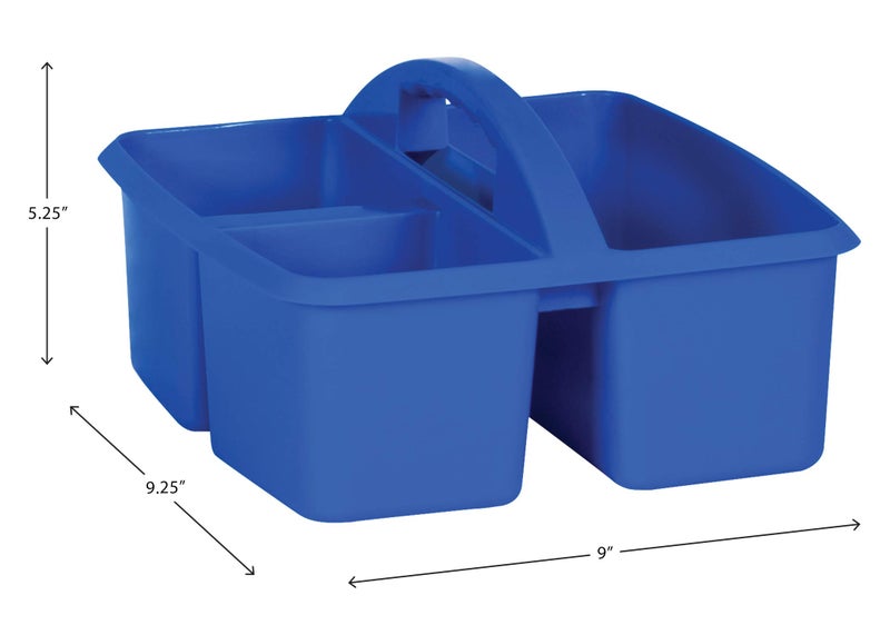 Teacher Created Resources Blue Portable Plastic Storage Caddy 6-Pack for Classrooms, Kids Room, and Office Organization, 3 Compartment - Image 3